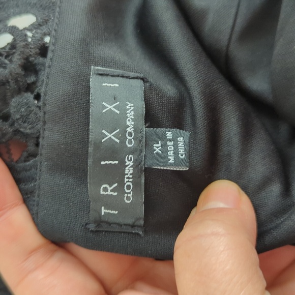 Trixxi black dress with lace back, spaghetti straps, women's XL - Picture 12 of 12